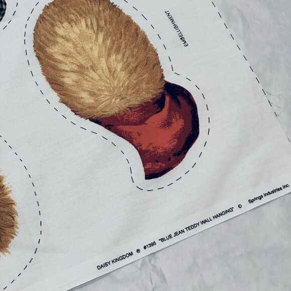 Vintage Daisy Kingdom Blue Jean Teddy Nursery Quilt Fabric Bundle Baby Toys - Picture 5 of 12